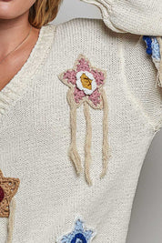Starling Crochet Appliqué Sweater - Westly