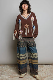 Starling Crochet Appliqué Sweater - Westly