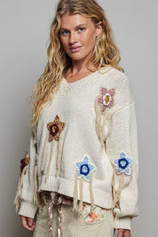 Starling Crochet Appliqué Sweater - Westly