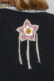 Starling Crochet Appliqué Sweater - Westly