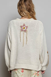 Starling Crochet Appliqué Sweater - Westly