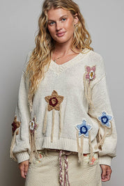 Starling Crochet Appliqué Sweater - Westly