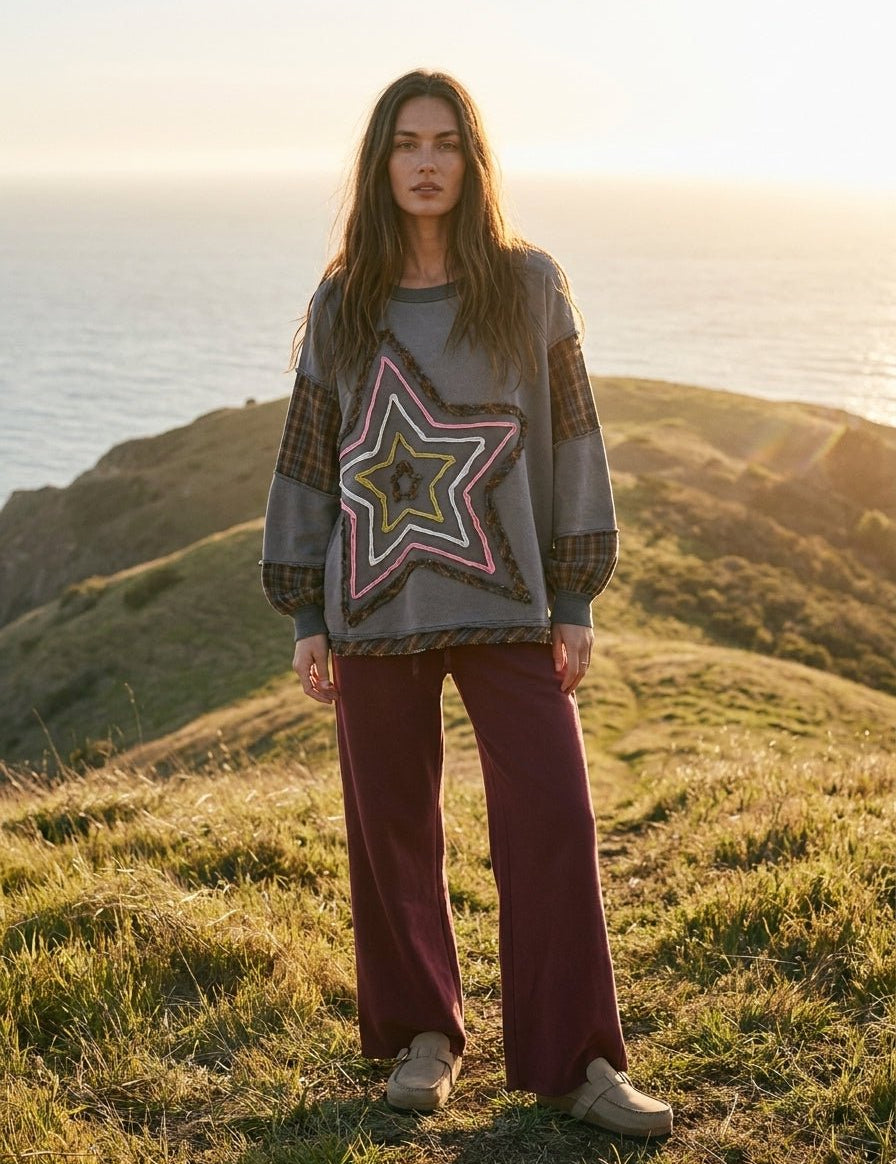 Starry Night Washed Terry Pullover - Westly