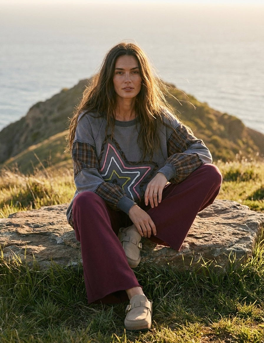 Starry Night Washed Terry Pullover - Westly