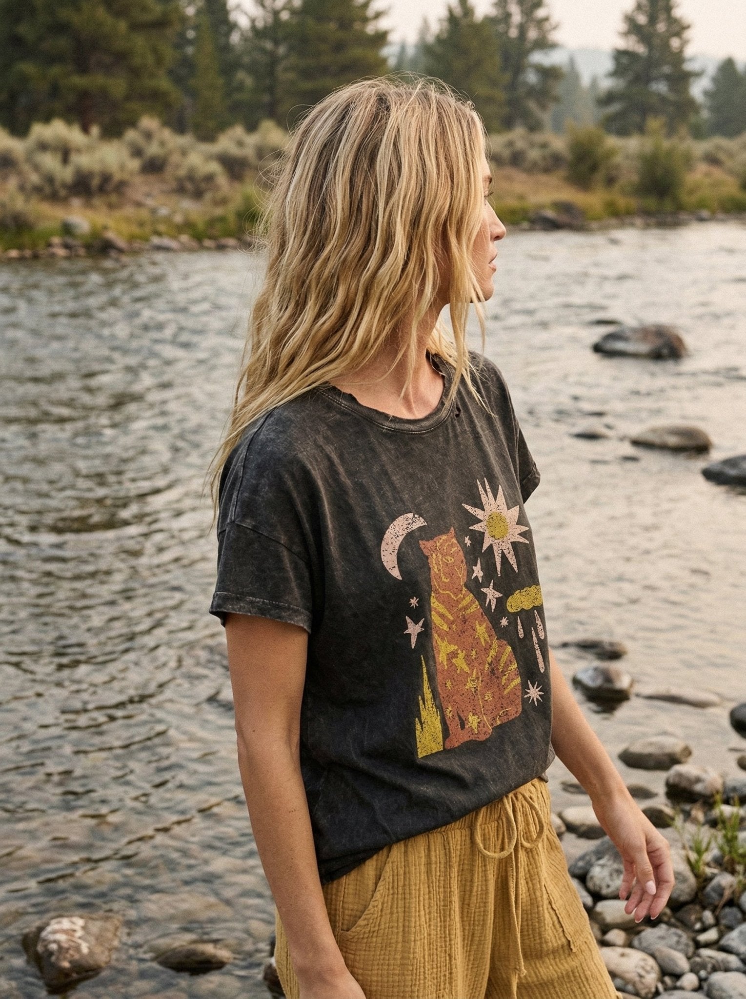 Starry Tiger Vintage Wash Graphic Tee - Westly