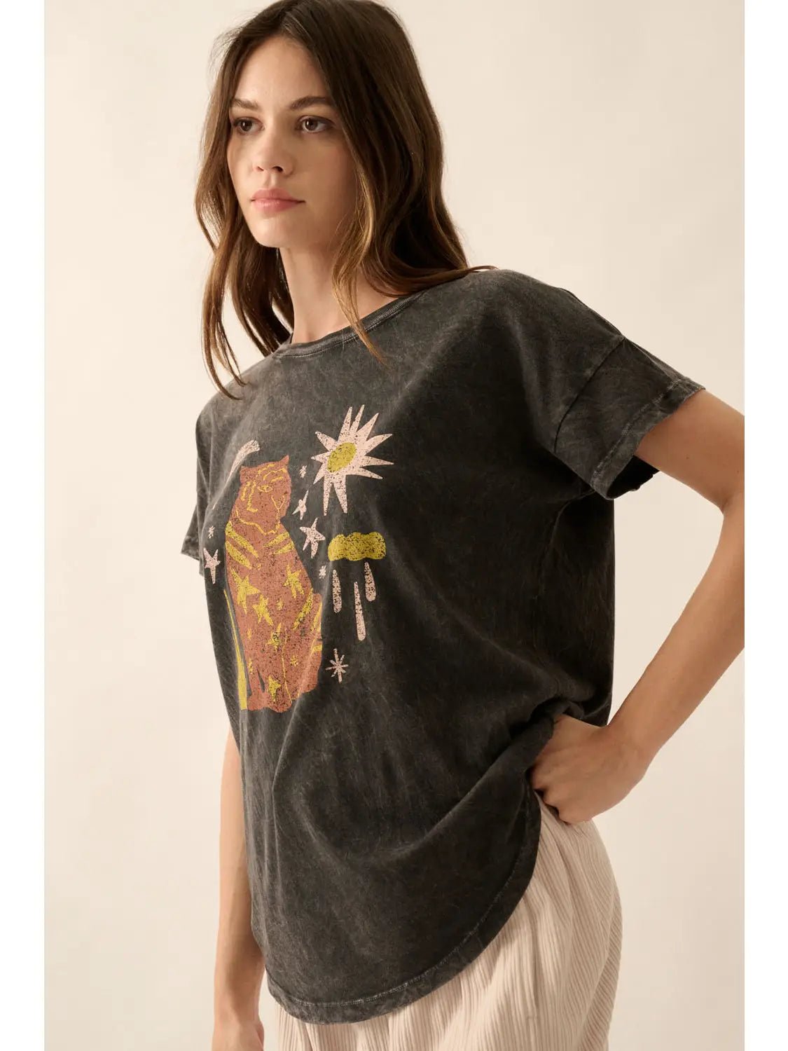Starry Tiger Vintage Wash Graphic Tee - Westly