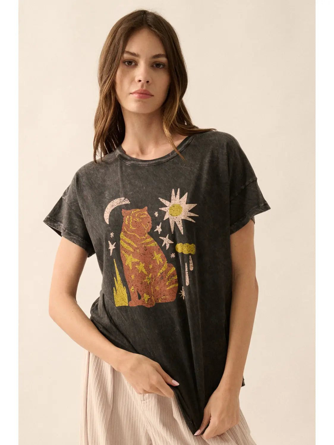 Starry Tiger Vintage Wash Graphic Tee - Westly