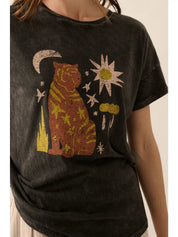 Starry Tiger Vintage Wash Graphic Tee - Westly