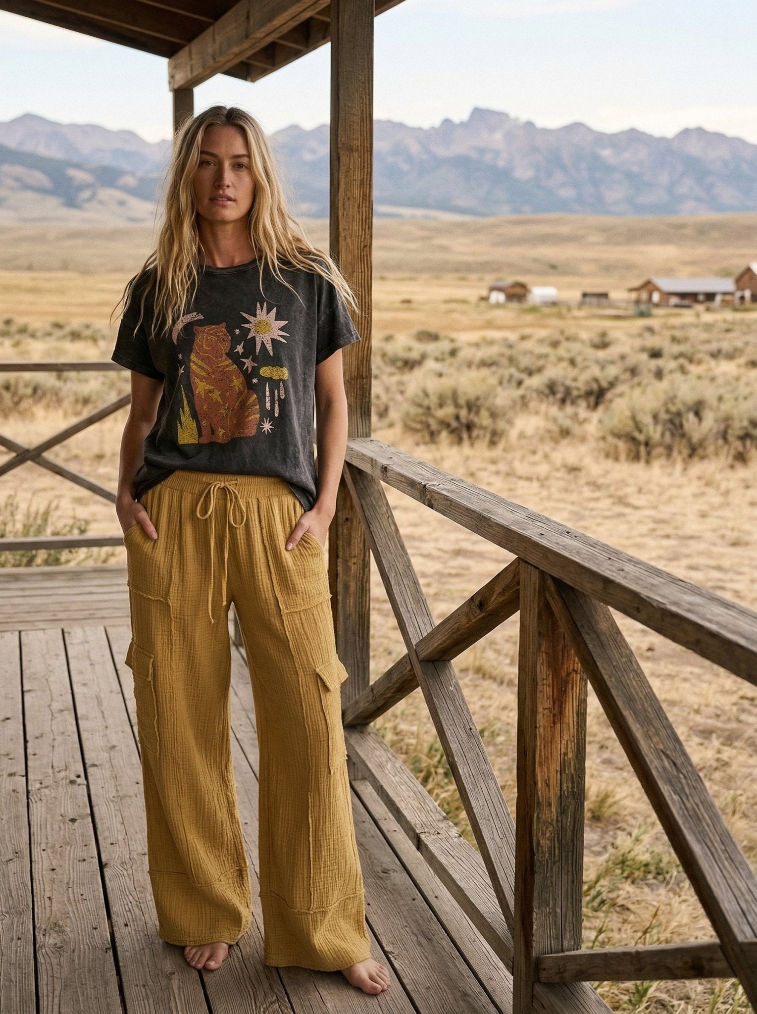 Starry Tiger Vintage Wash Graphic Tee - Westly