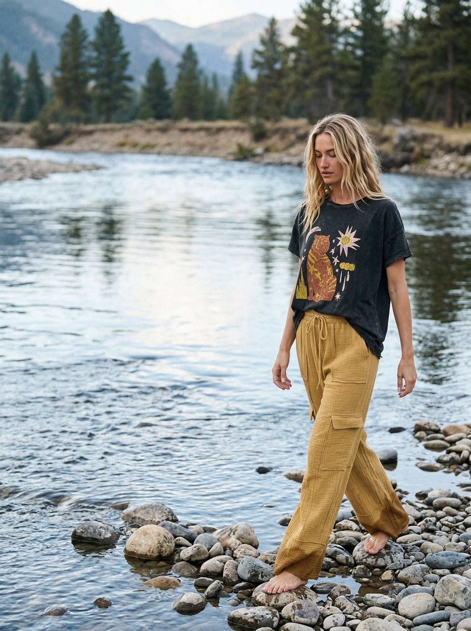 Starry Tiger Vintage Wash Graphic Tee - Westly