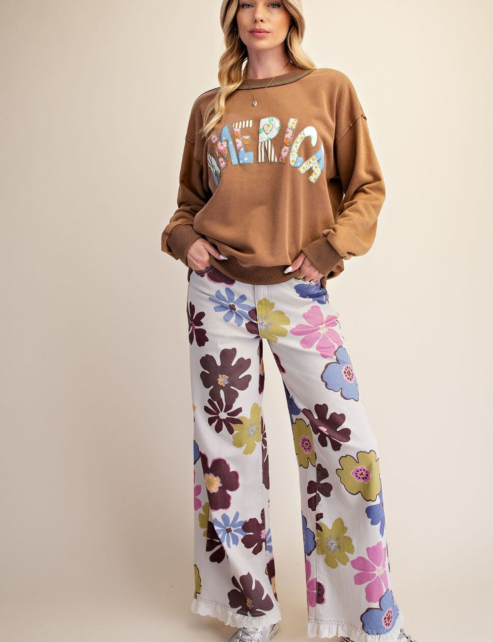 Stars & Stitches America Patch Washed Terry Pullover - Westly
