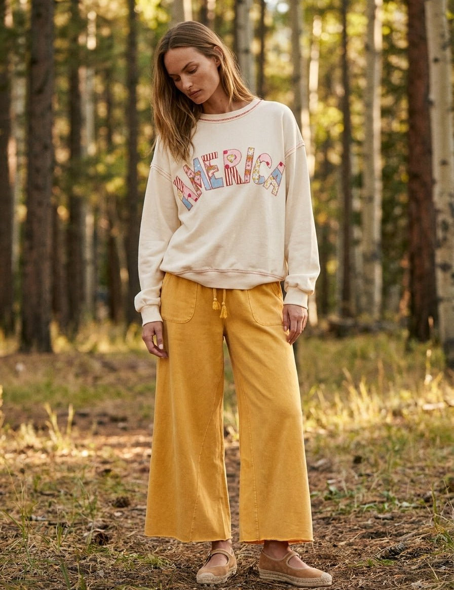 Stars & Stitches America Patch Washed Terry Pullover - Westly