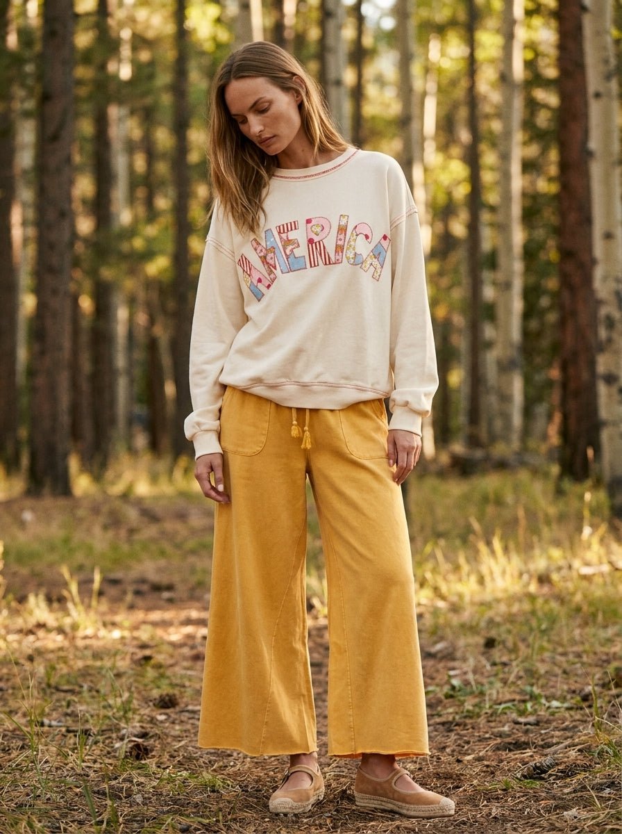 Stars & Stitches America Patch Washed Terry Pullover - Westly