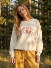 Stars & Stitches America Patch Washed Terry Pullover - Westly