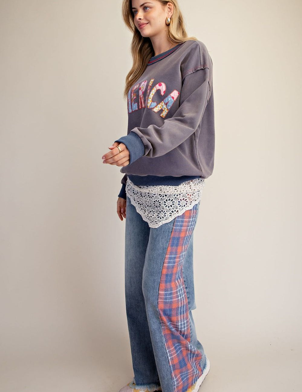 Stars & Stitches America Patch Washed Terry Pullover - Westly