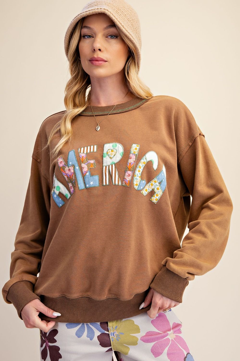 Stars & Stitches America Patch Washed Terry Pullover - Westly