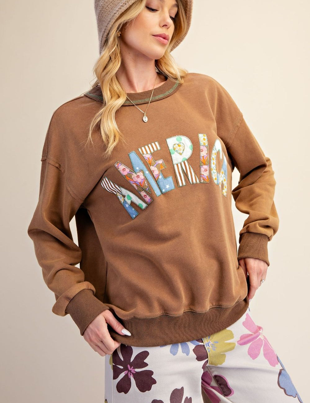 Stars & Stitches America Patch Washed Terry Pullover - Westly