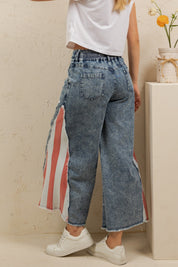 Stars & Stripes Patchwork Denim Pants - Westly