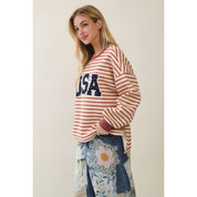 Stateside Striped USA Patch Sweatshirt - Westly