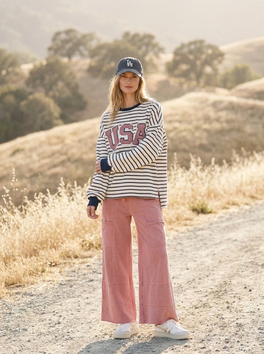 Stateside Striped USA Patch Sweatshirt - Westly