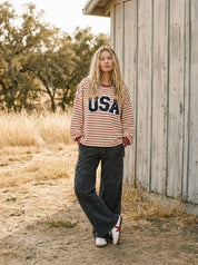 Stateside Striped USA Patch Sweatshirt - Westly