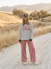 Stateside Striped USA Patch Sweatshirt - Westly