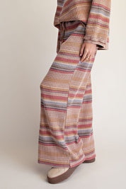 Staycation Striped Thermal Washed Pants - Westly
