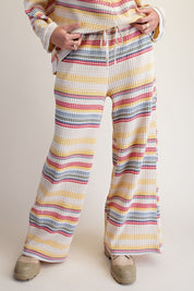 Staycation Striped Thermal Washed Pants - Westly