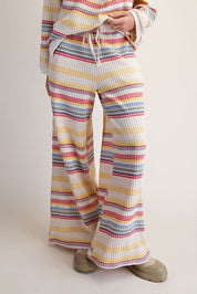 Staycation Striped Thermal Washed Pants - Westly
