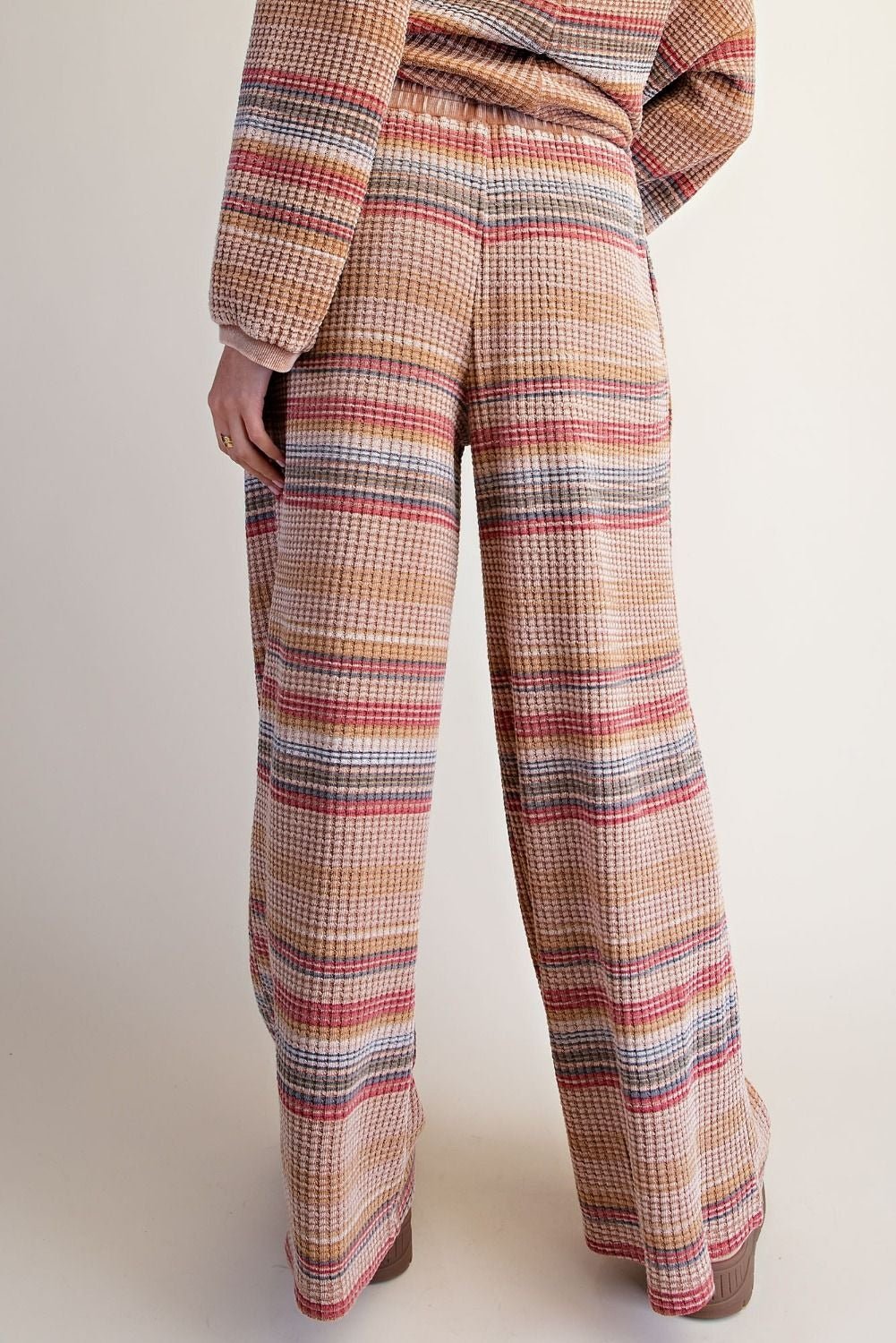 Staycation Striped Thermal Washed Pants - Westly