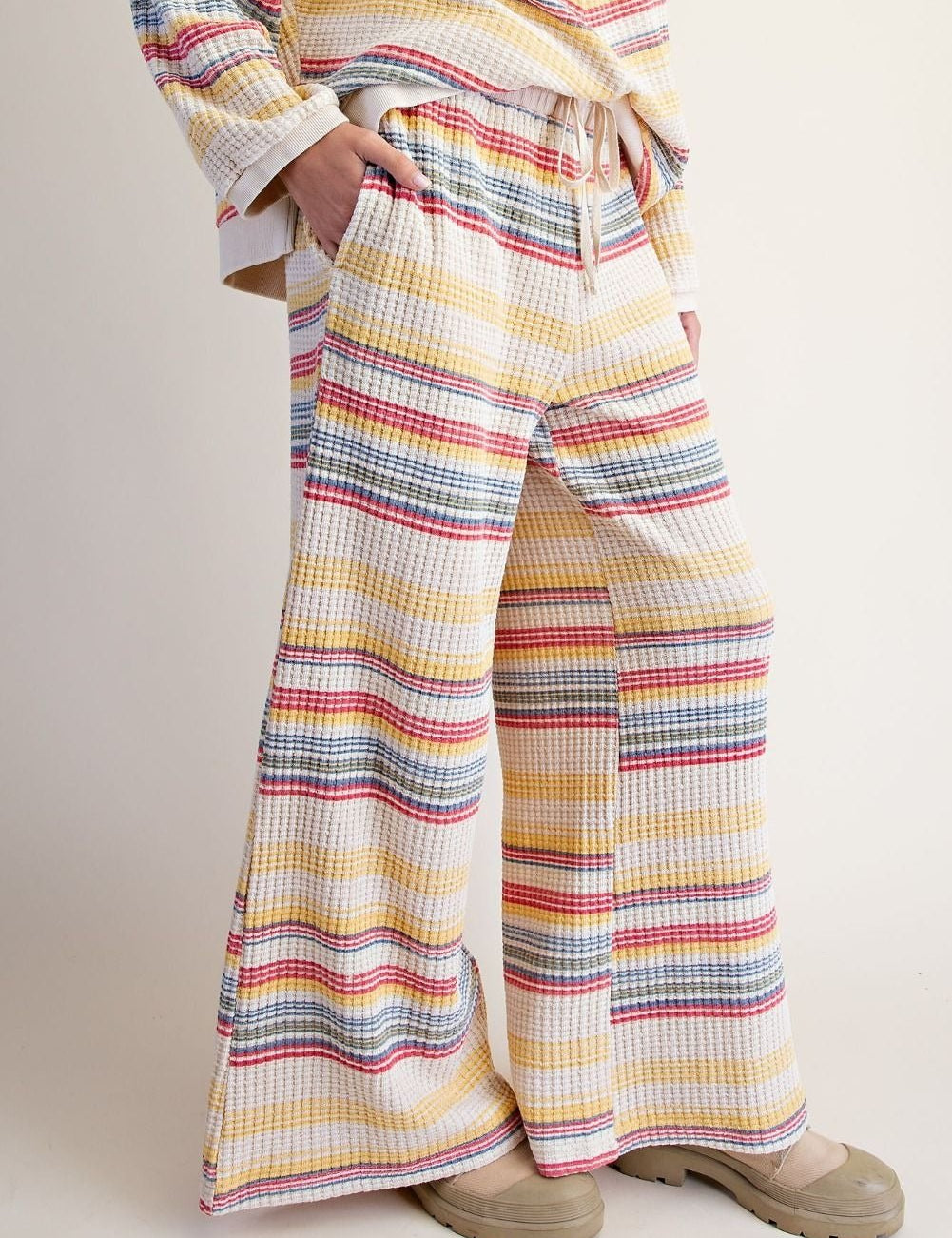 Staycation Striped Thermal Washed Pants - Westly