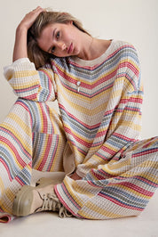 Staycation Striped Thermal Washed Top - Westly