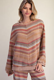 Staycation Striped Thermal Washed Top - Westly