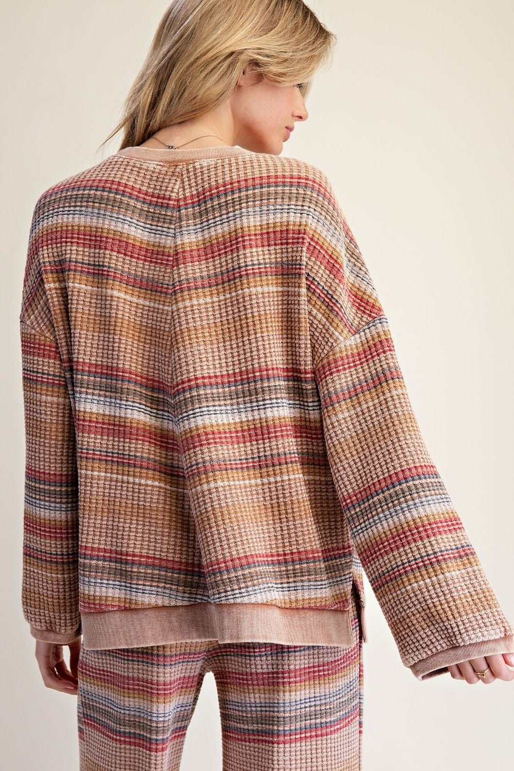 Staycation Striped Thermal Washed Top - Westly