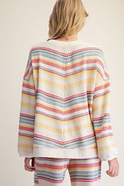 Staycation Striped Thermal Washed Top - Westly