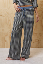 Still Hours Striped Lounge Pants - Ivory Navy Stripe