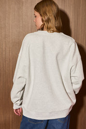 Stocking Stuffer Sequin Graphic Sweatshirt in Light Heather Grey — product photo 02
