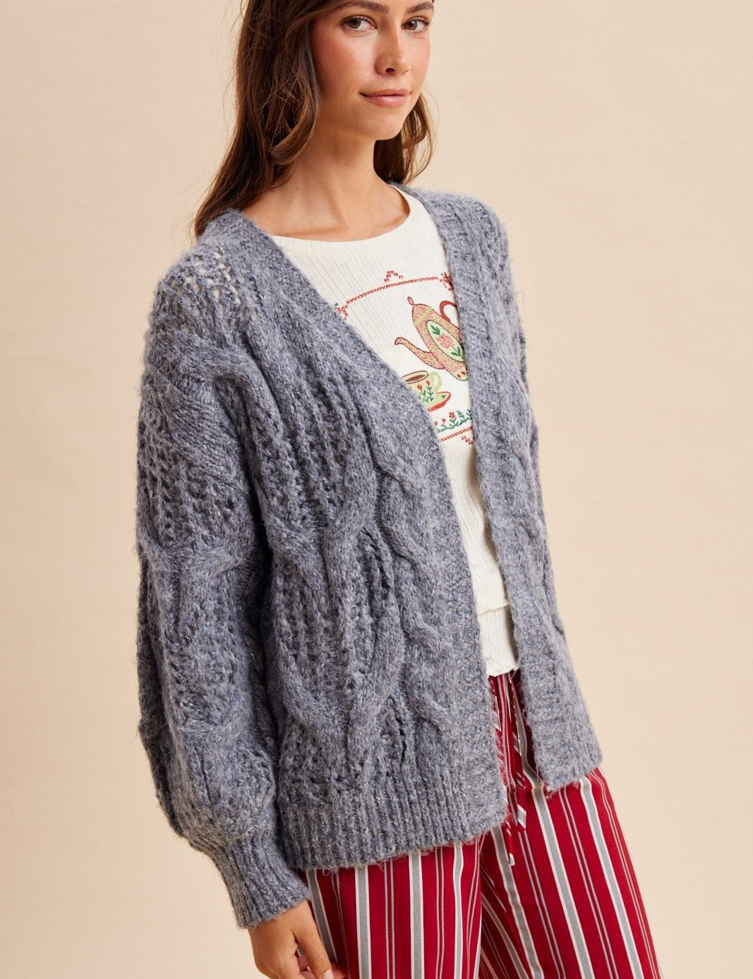 Stonehaven Open Knit Sweater Cardigan - Westly