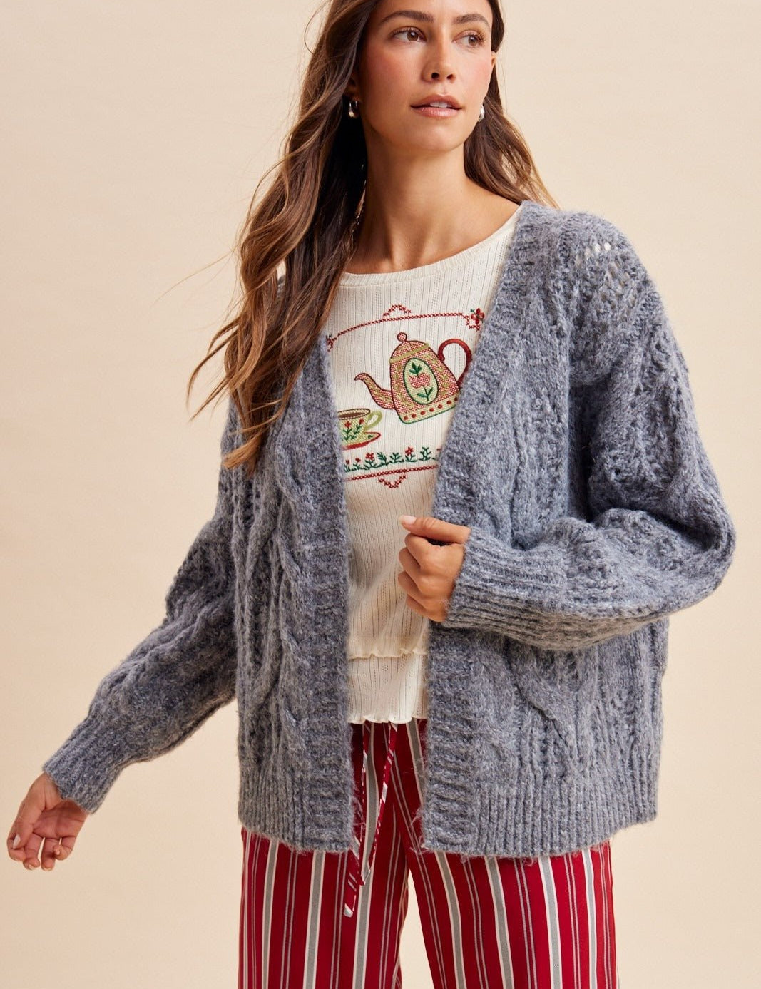 Stonehaven Open Knit Sweater Cardigan - Westly