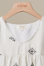 Storyteller Embroidered V - Neck Ruffle Blouse - Westly