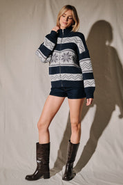 Stowe Fair Isle Zip Cardigan - Westly