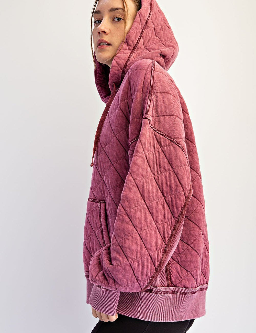 Stratton Washed Quilted Quarter-Zip Hoodie - Westly