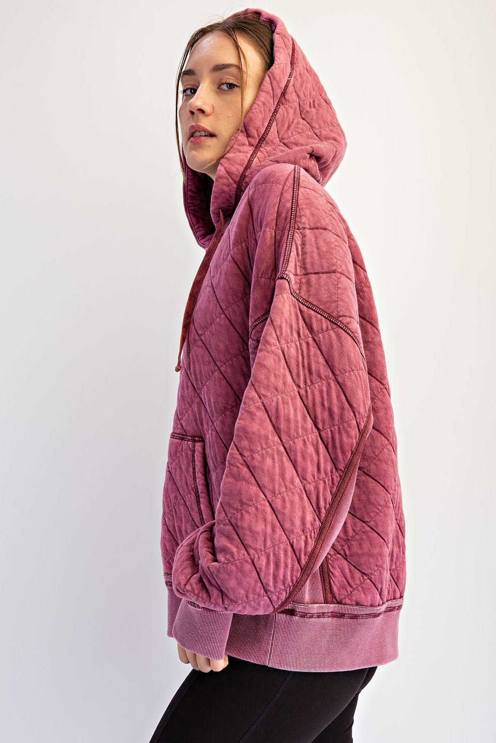 Stratton Washed Quilted Quarter-Zip Hoodie - Westly