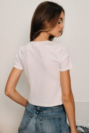 Strawberry Field Baby Tee - White