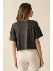 Stretched Flowers Mineral - Washed Cropped Graphic - Westly