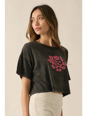 Stretched Flowers Mineral - Washed Cropped Graphic - Westly