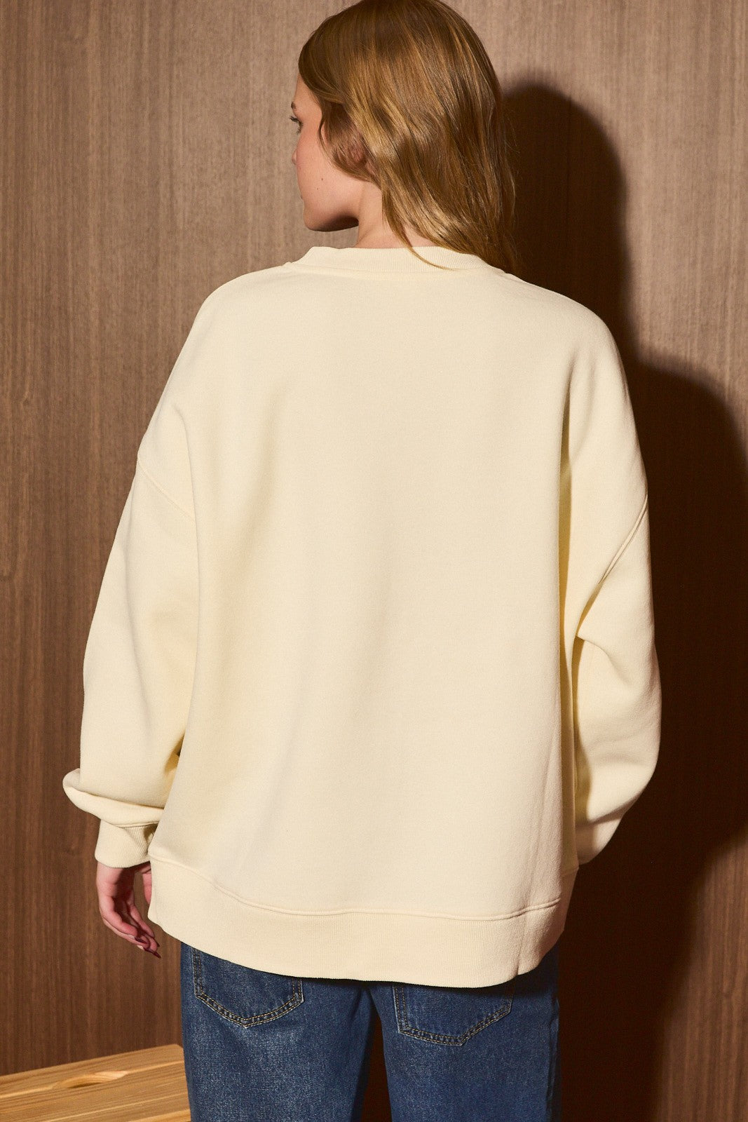 String of Lights Beaded Holiday Sweatshirt in Cream — product photo 05