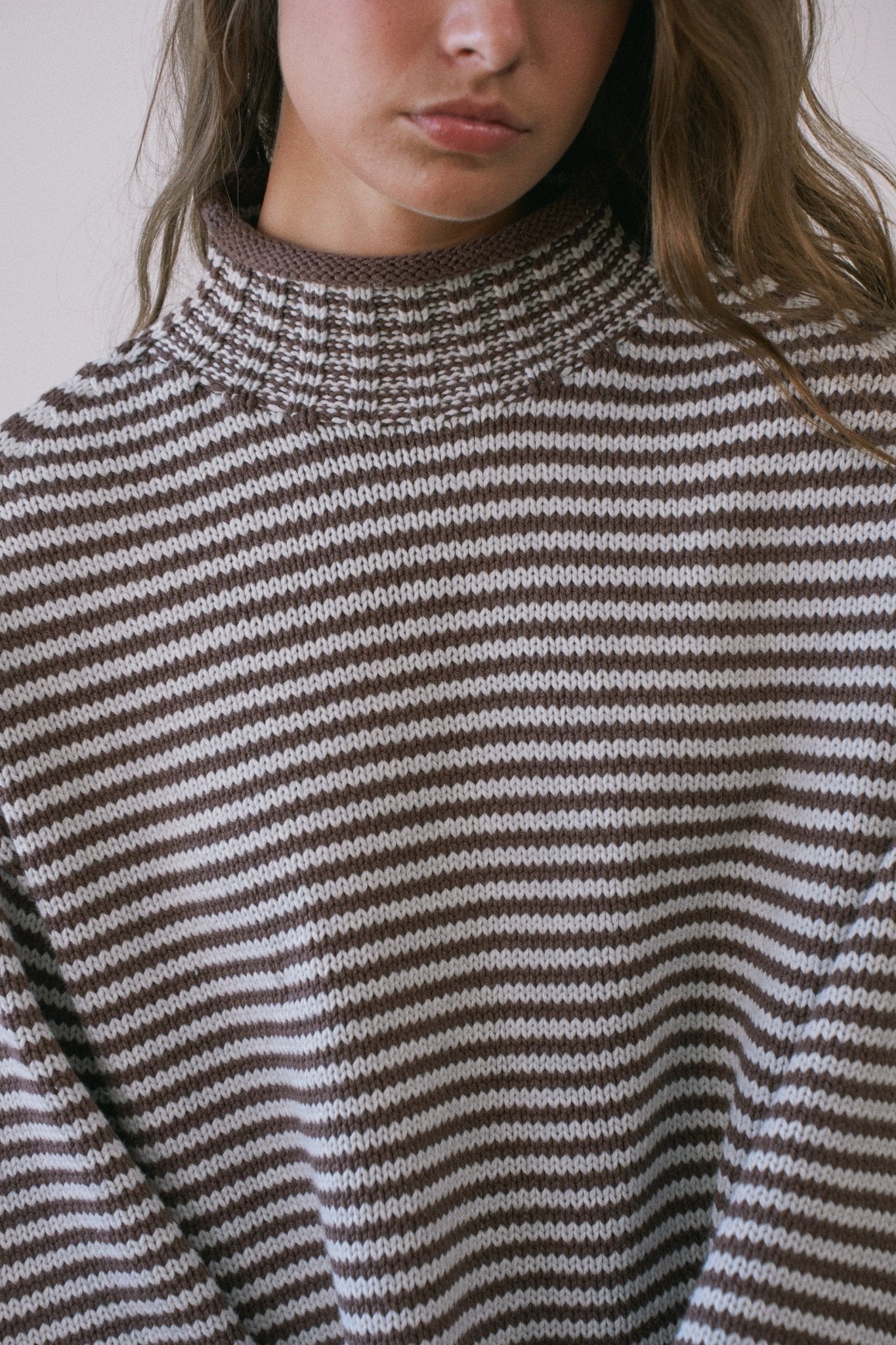 Stripe Society Mock Neck Sweater - Westly