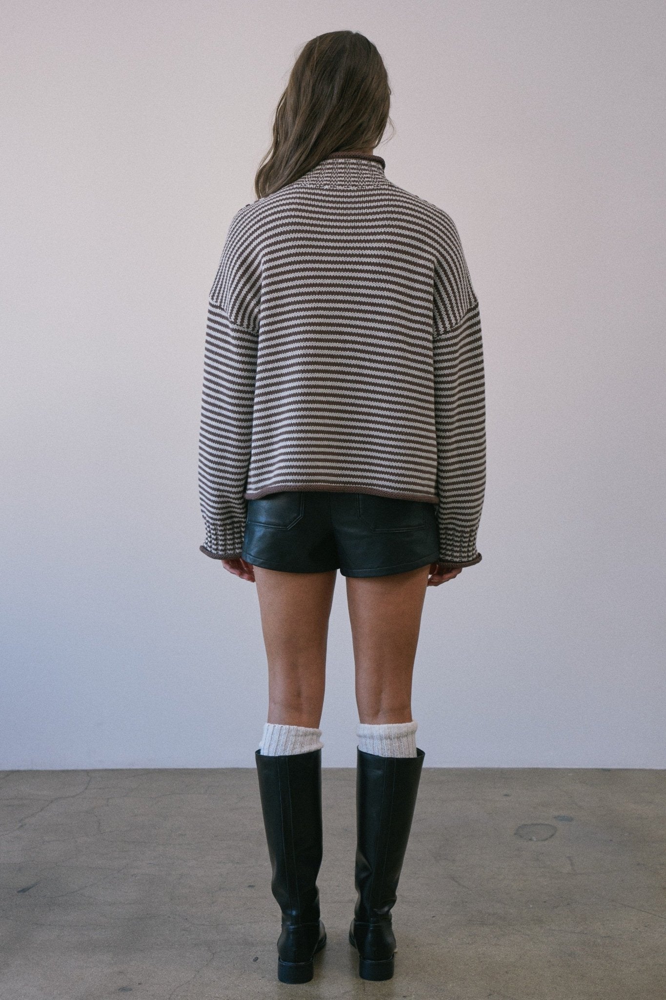 Stripe Society Mock Neck Sweater - Westly