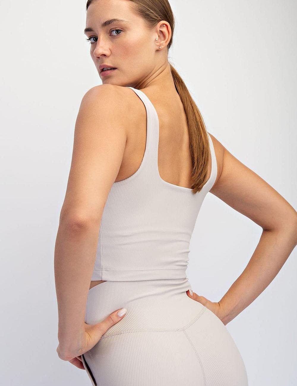 Studio Ribbed Square Neck Crop Top - Westly